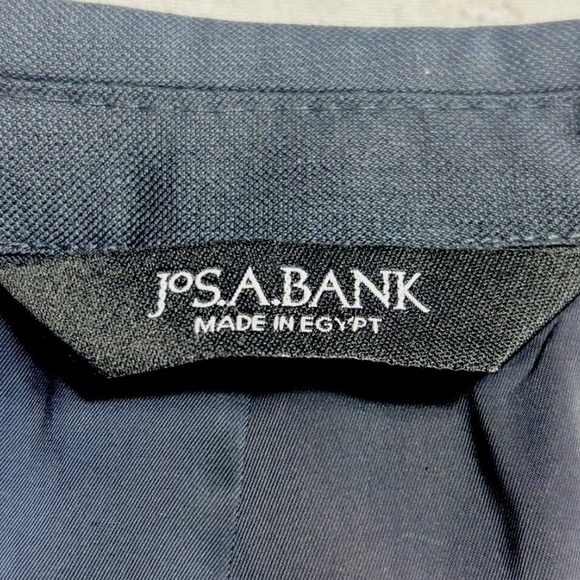 Jos. A. Bank Traveler Blazer Mens 44S Blue Gray Wool Tailored Fit Two-Button - Picture 4 of 12